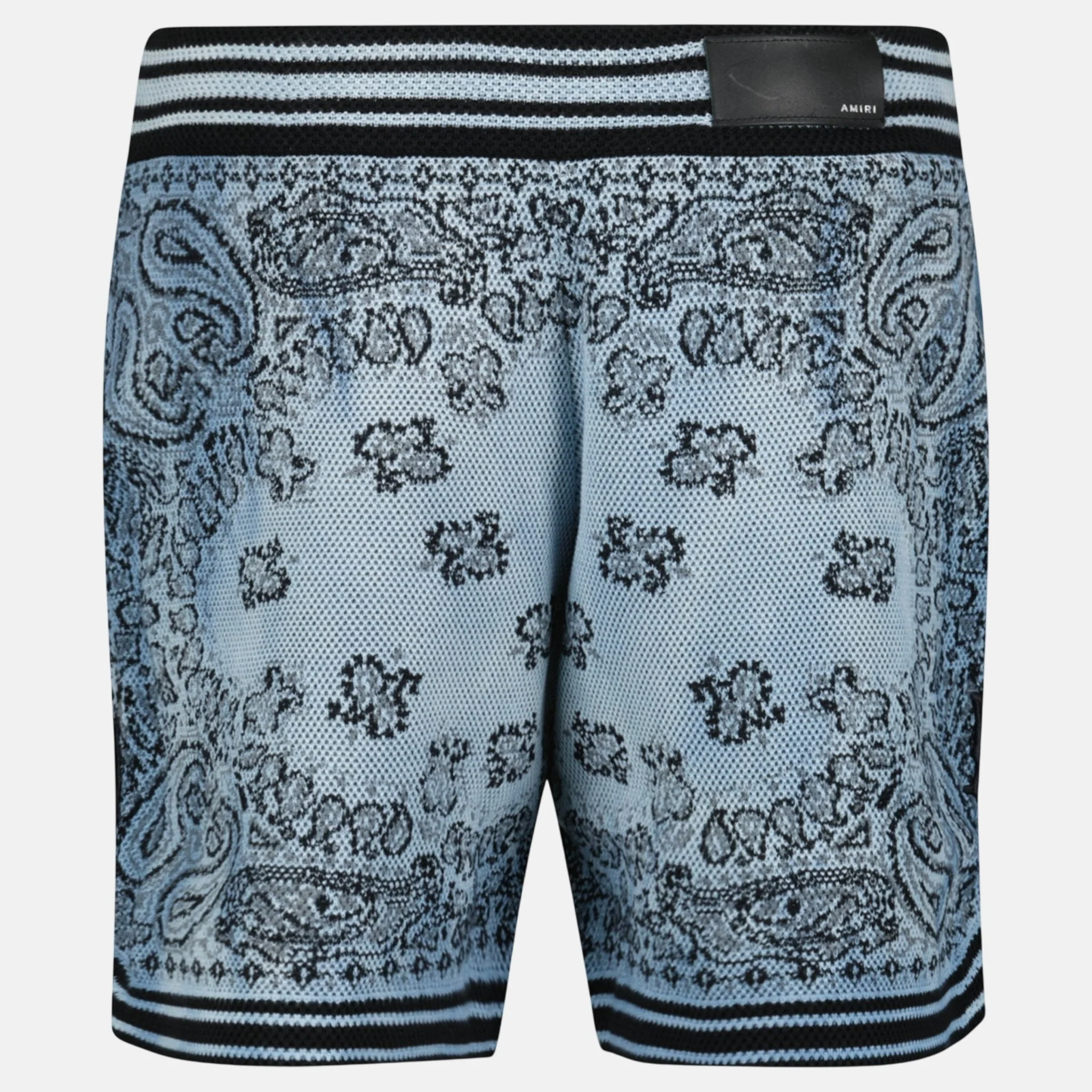 Amiri Bandana Knitted Basketball Shorts Blue - Image 3
