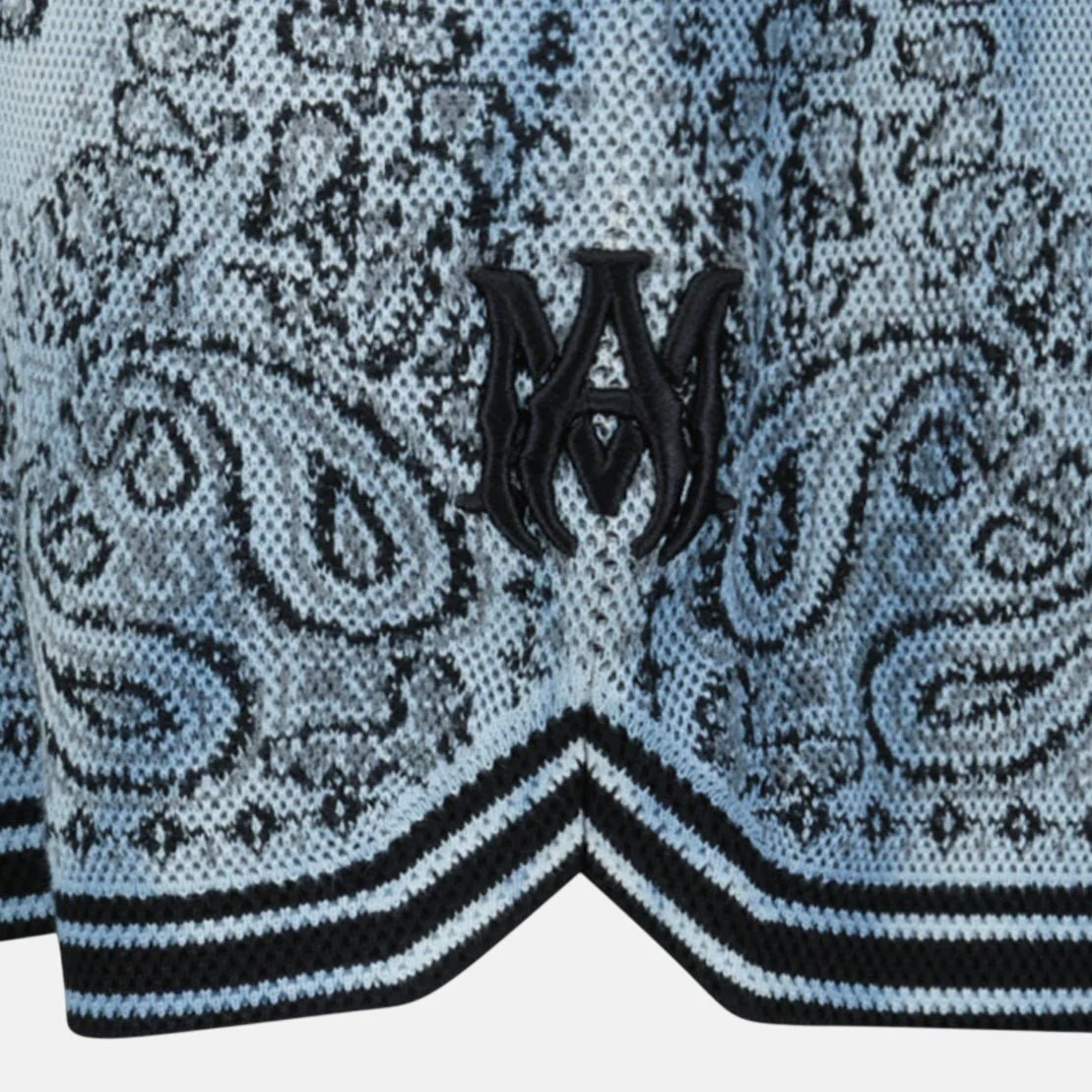 Amiri Bandana Knitted Basketball Shorts Blue - Image 5
