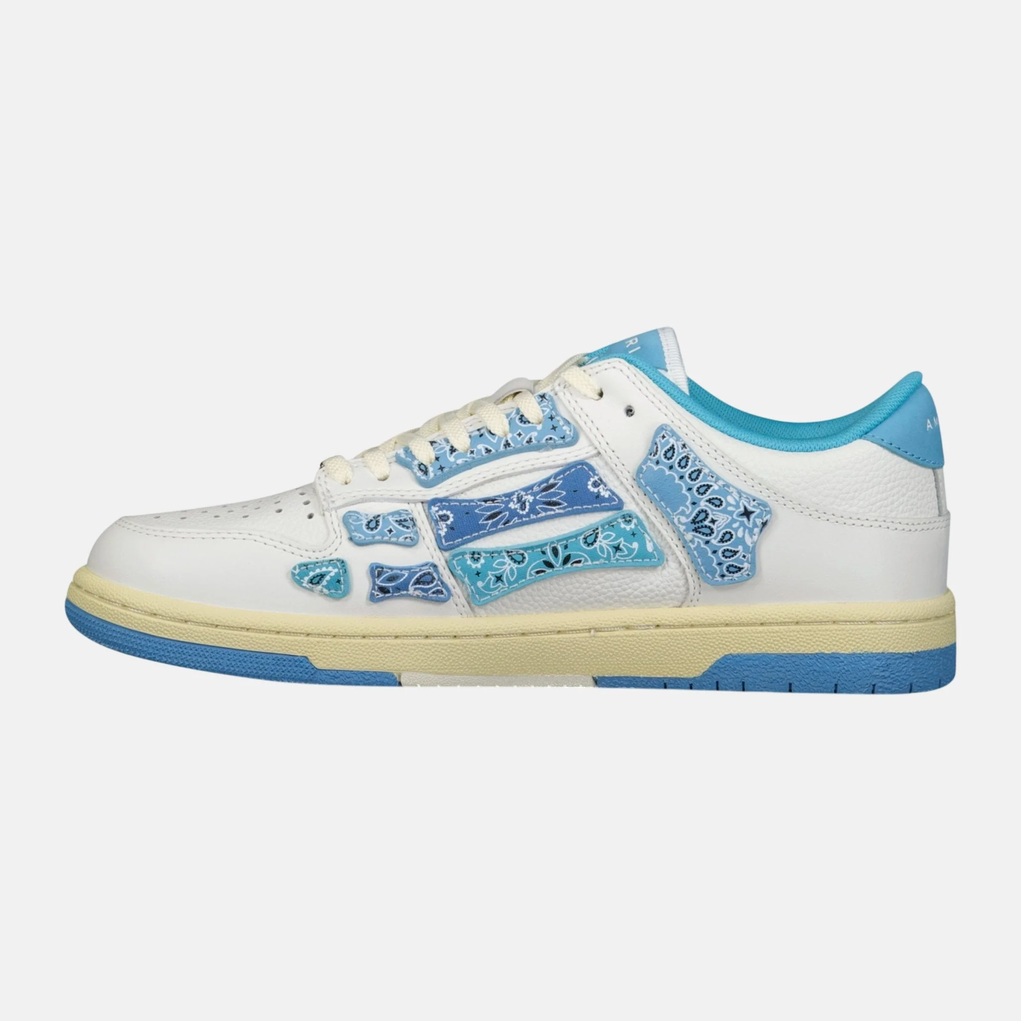 Amiri Skeleton Low Top Bandana Trainers Blue - Image 3