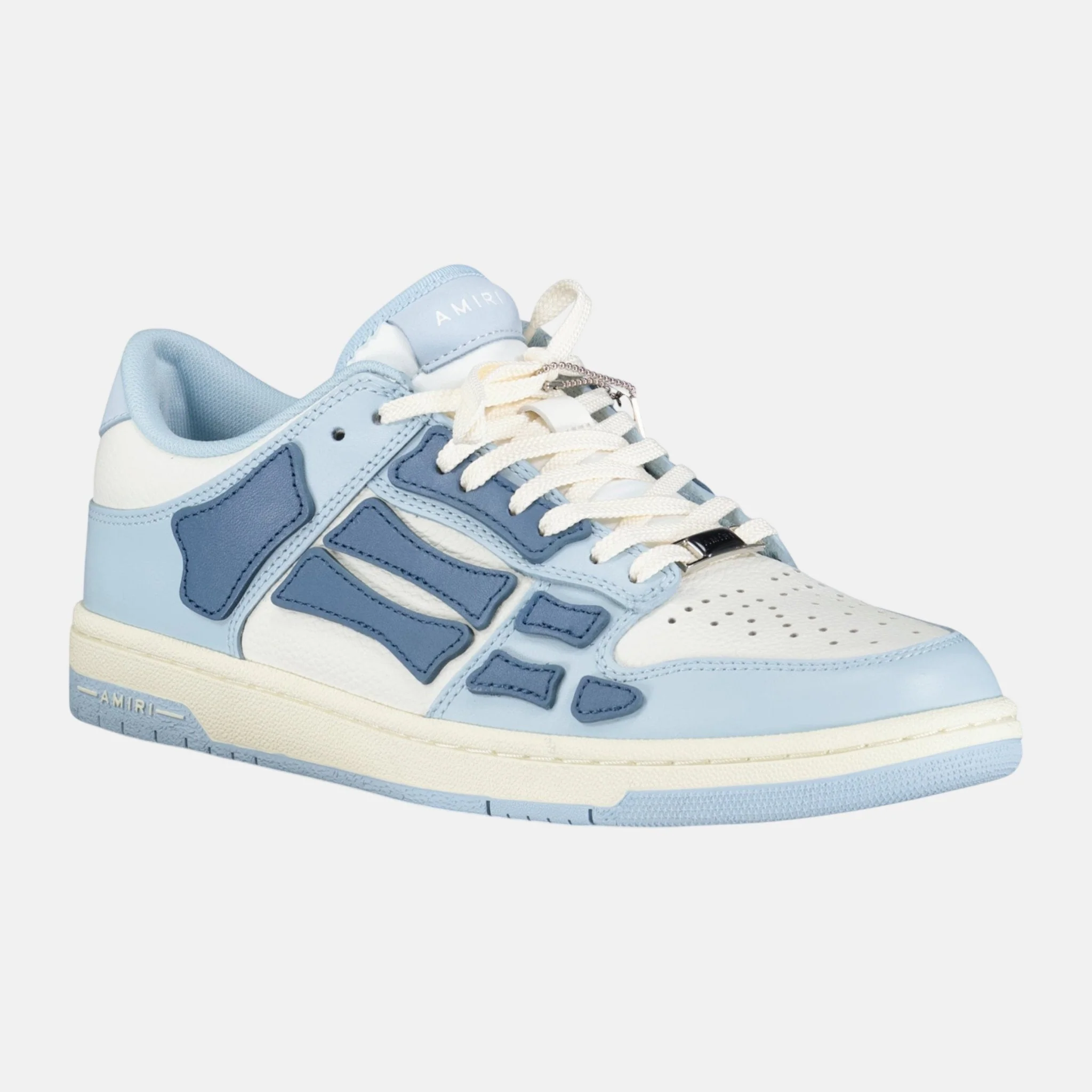 Amiri Skeleton Low Top Trainers Baby Blue White - Image 2