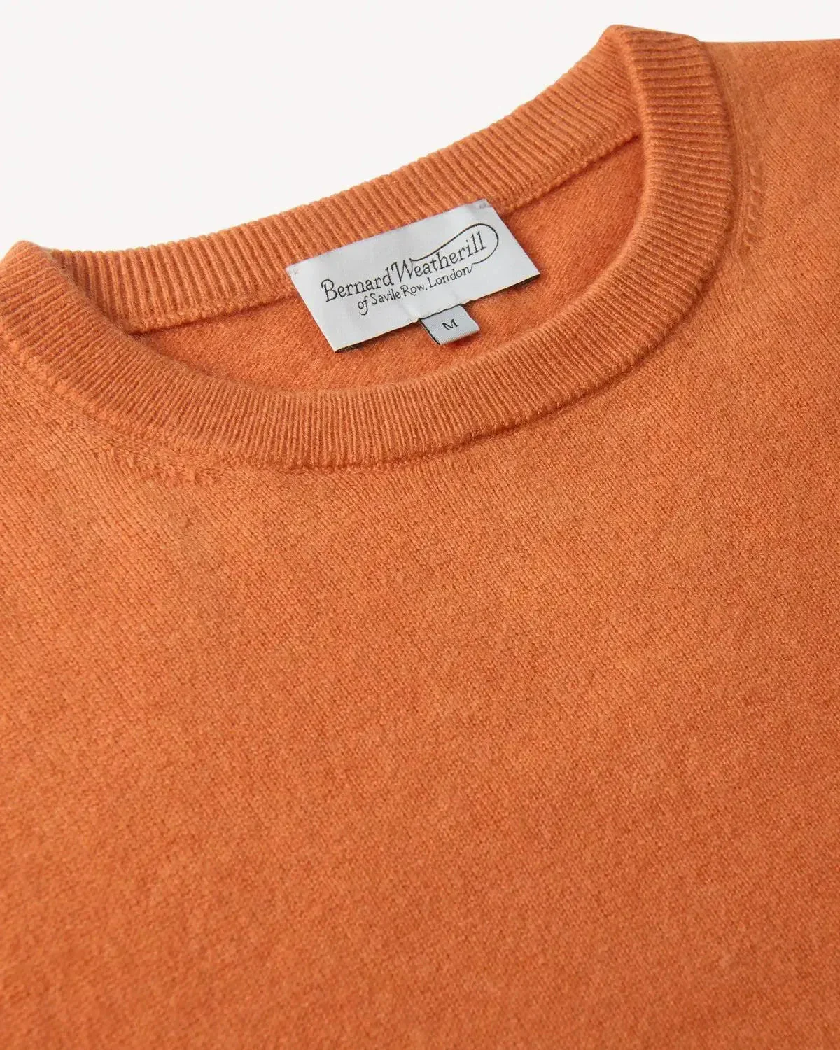 Bernard Weatherill Cashmere Mix Crew Neck Knit Burnt Orange - Image 4