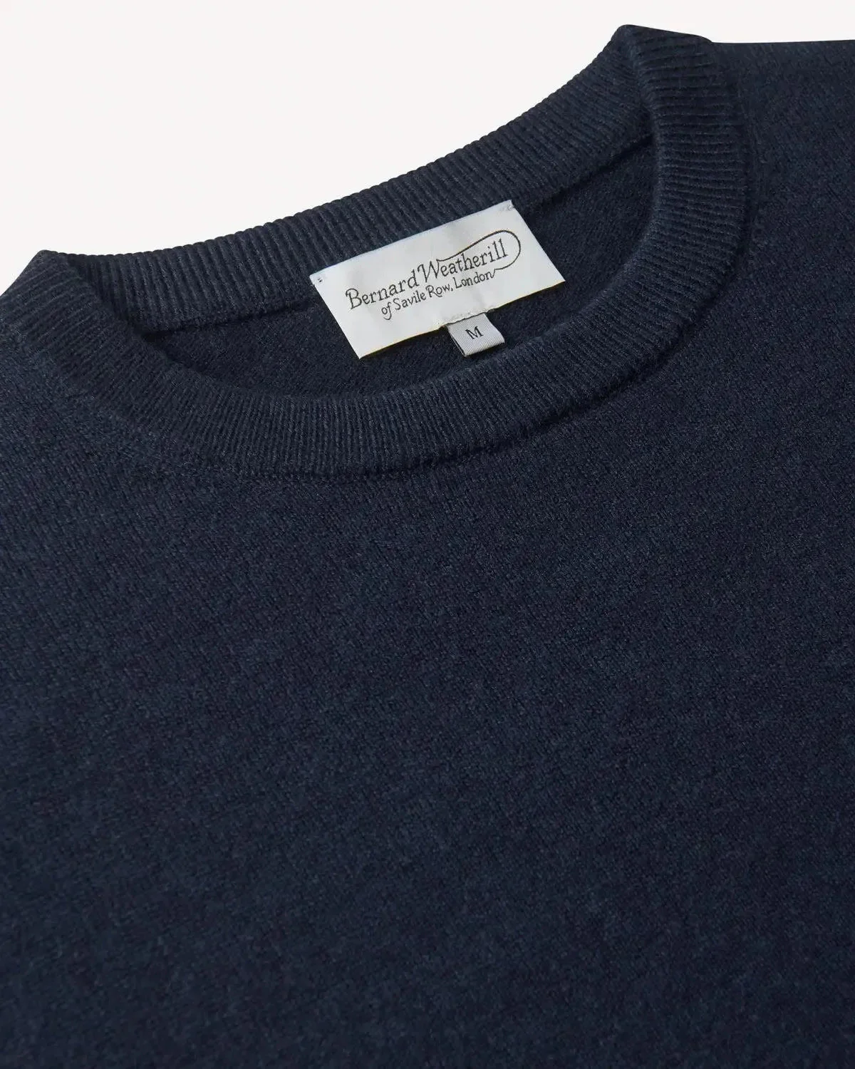Bernard Weatherill Cashmere Mix Crew Neck Knit Navy - Image 4