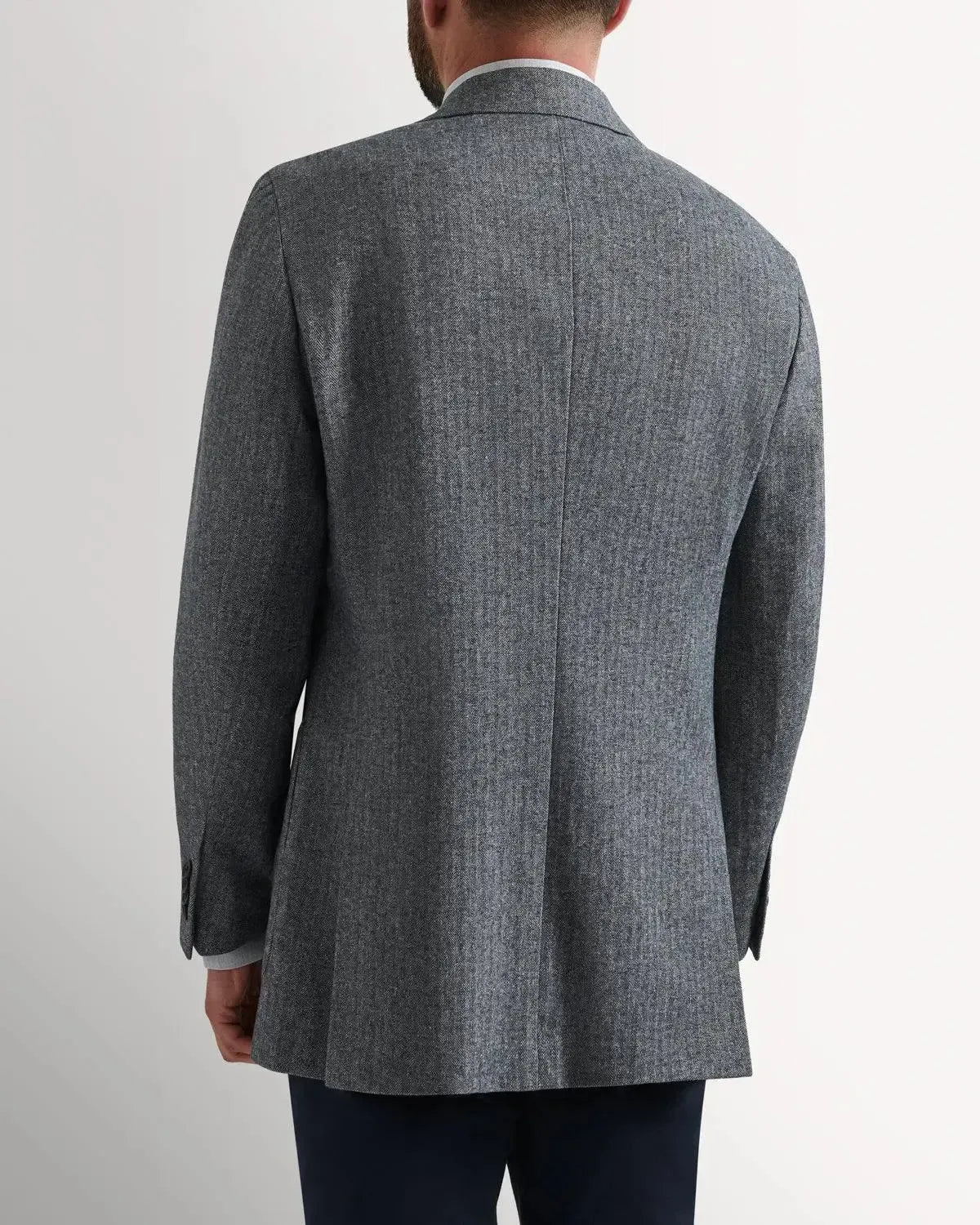 Bernard Weatherill Classic Herringbone Jacket Grey - Image 4