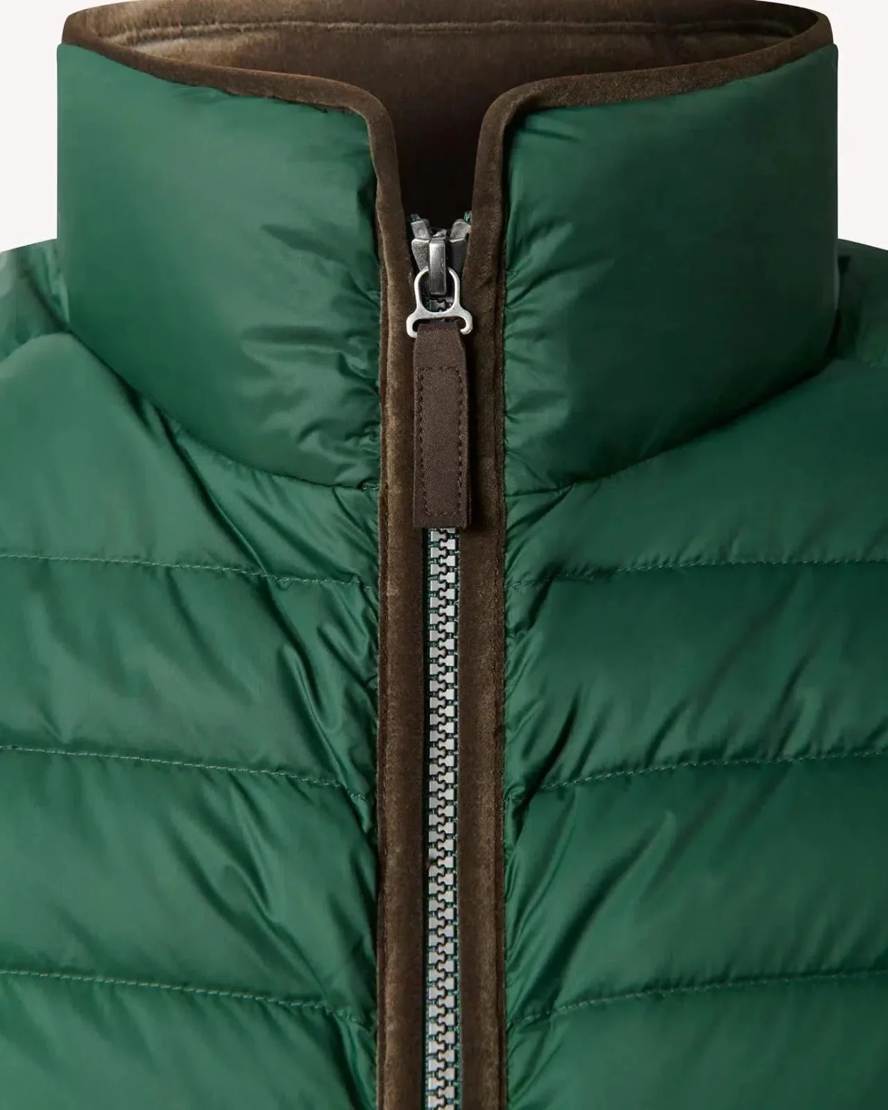Bernard Weatherill Contrast Trim Quilted Gilet Thyme Green - Image 2