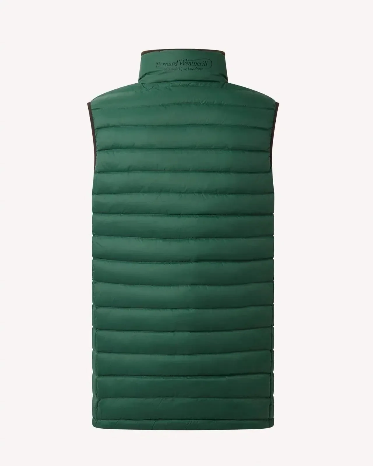 Bernard Weatherill Contrast Trim Quilted Gilet Thyme Green - Image 4