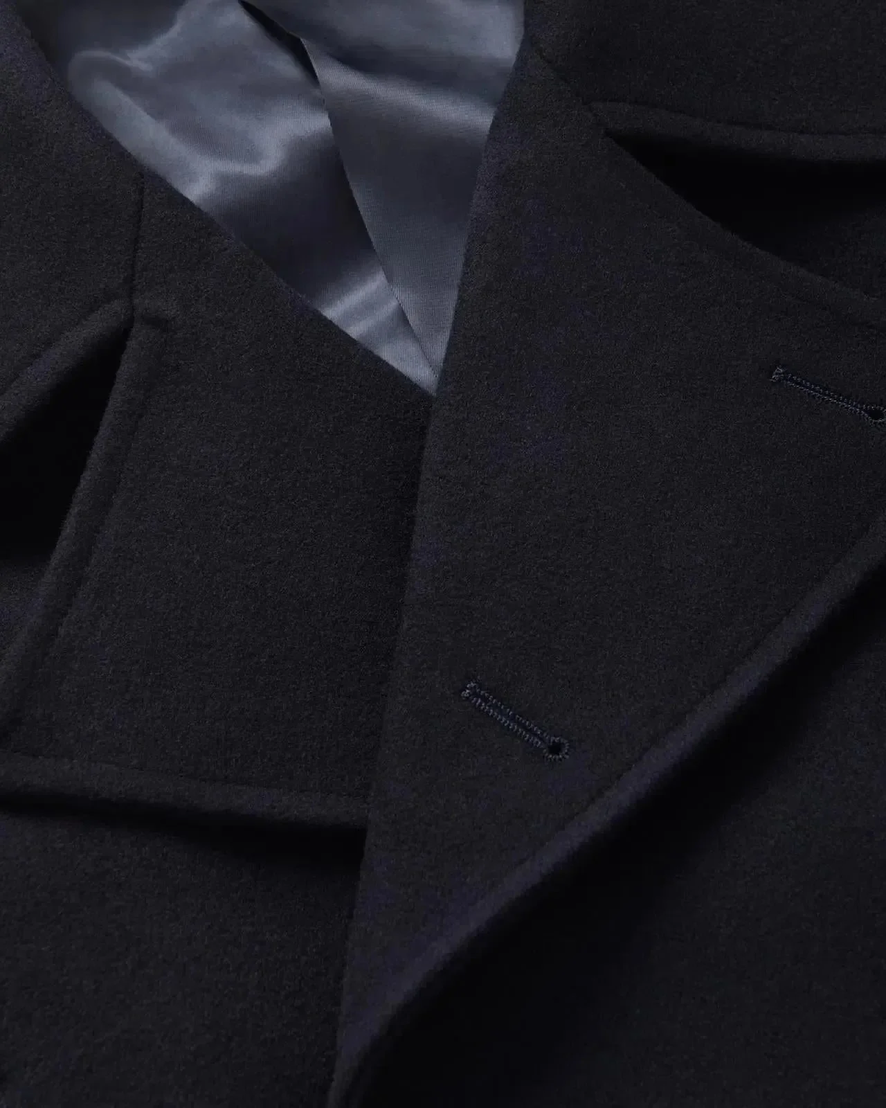 Bernard Weatherill Double Breasted Wool Peacoat Jacket Navy Blue - Image 2