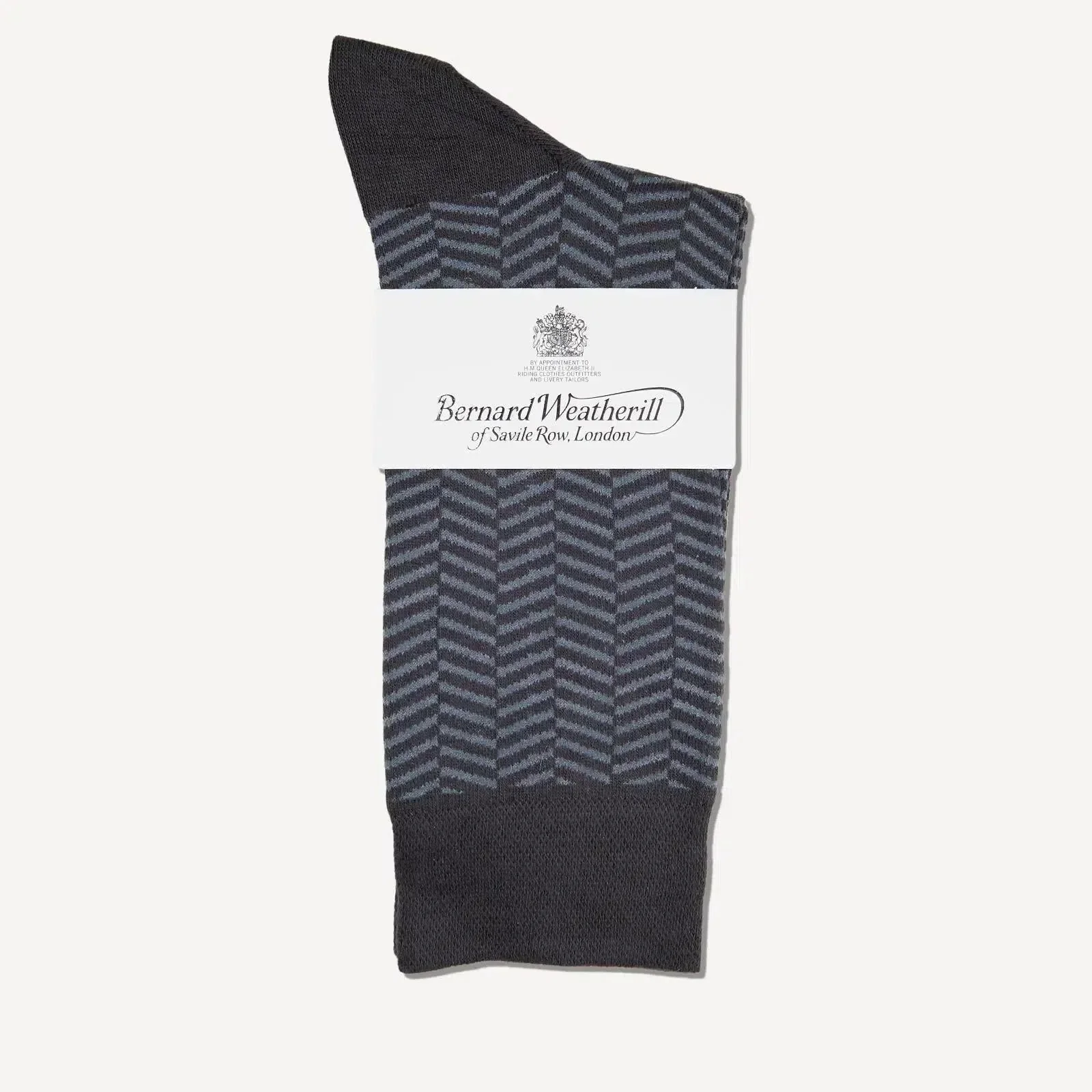 Bernard Weatherill Herringbone Socks Gunmetal Grey