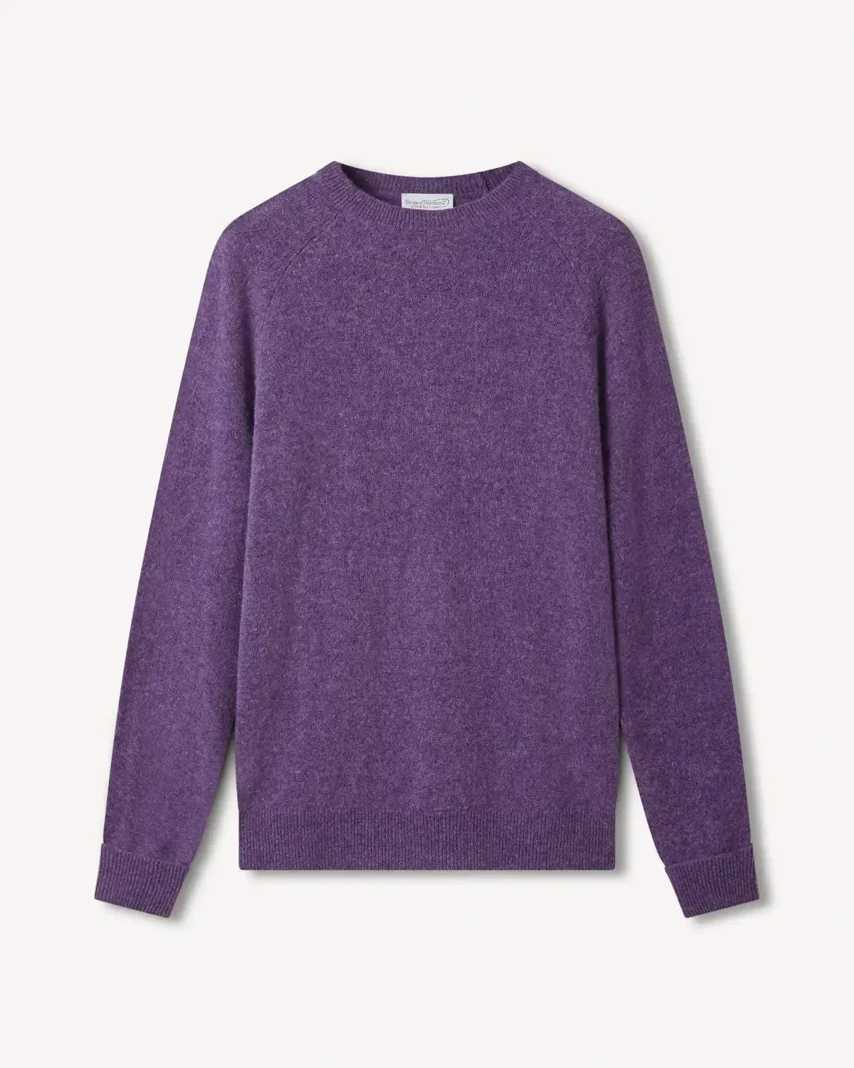 Bernard Weatherill Lambswool Plain Crew Neck Knit Heather