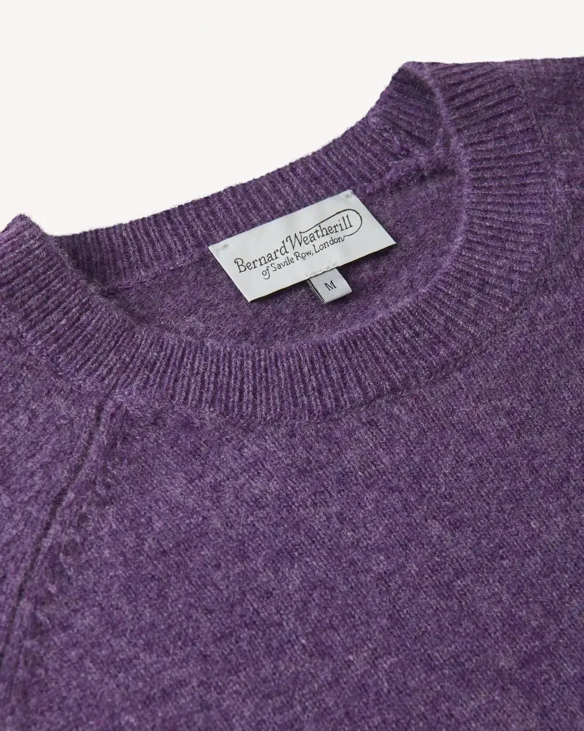 Bernard Weatherill Lambswool Plain Crew Neck Knit Heather - Image 4