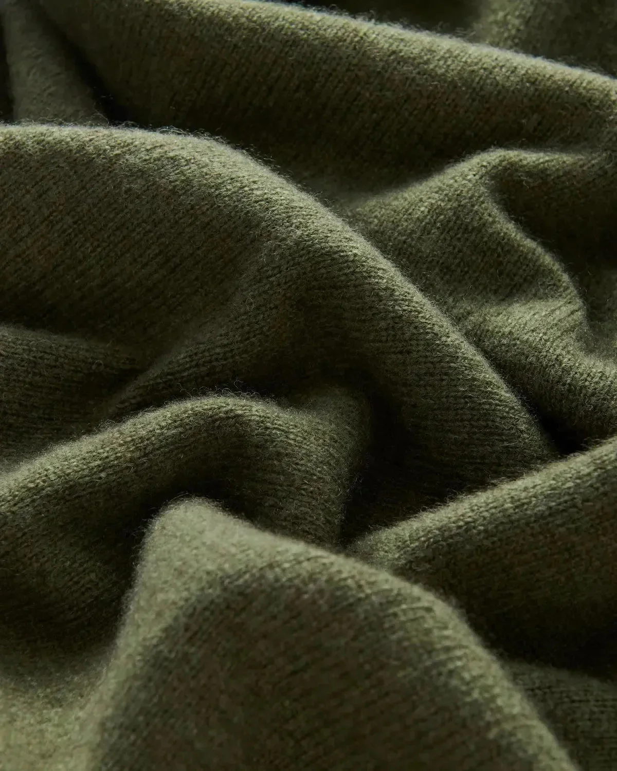 Bernard Weatherill Lambswool Plain Crew Neck Knit Thyme - Image 5