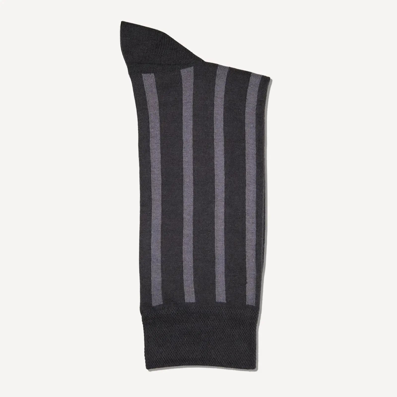 Bernard Weatherill Large Stripe Socks Gunmetal Grey - Image 2