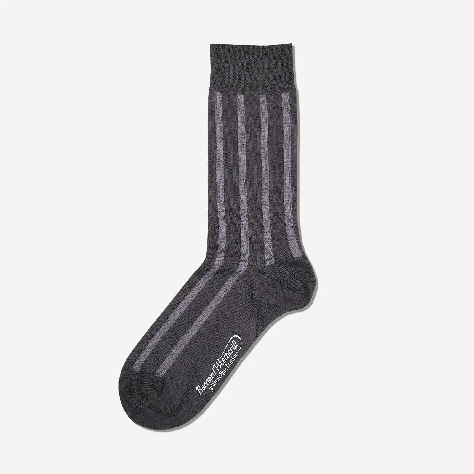 Bernard Weatherill Large Stripe Socks Gunmetal Grey - Image 3