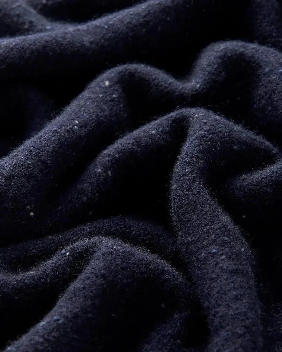Bernard Weatherill Plain Roll Neck Knit Melange Tweed Navy Flec - Image 5
