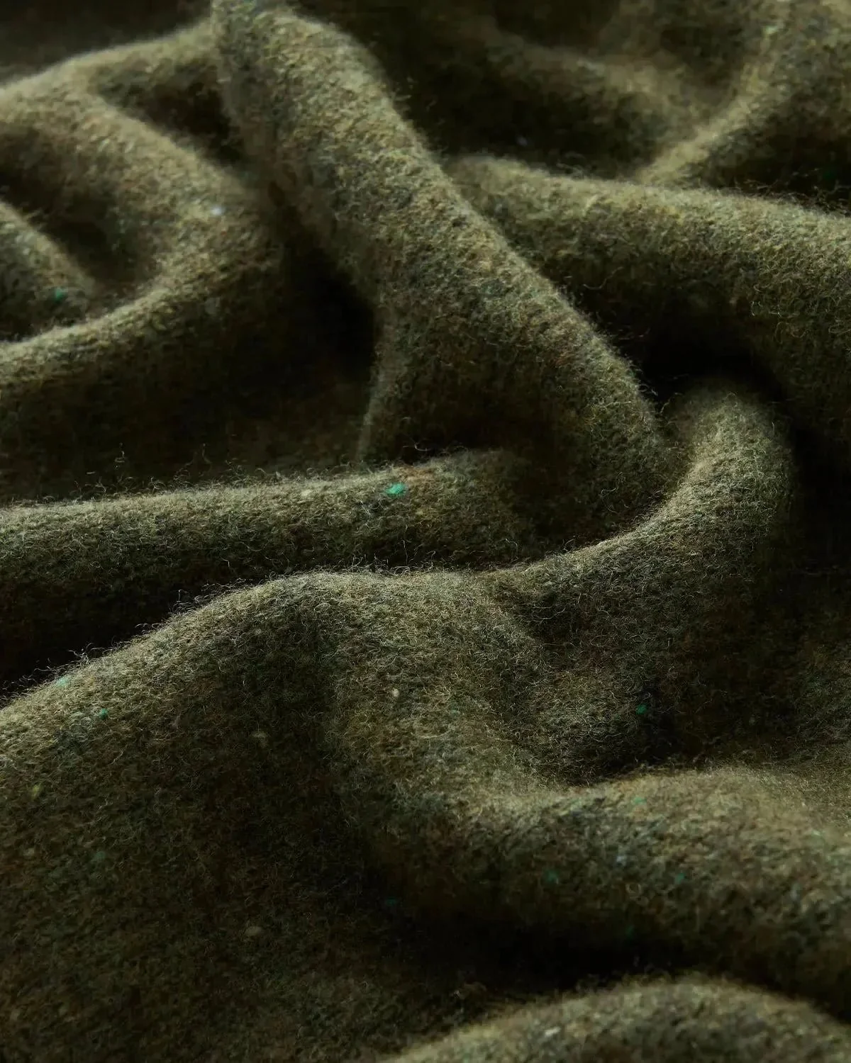 Bernard Weatherill Plain Roll Neck Knit Melange Tweed Thyme Flec - Image 5