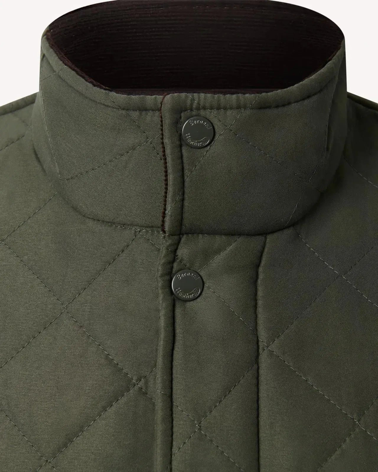 Bernard Weatherill Stand Collar Padded Jacket Khaki Green - Image 3