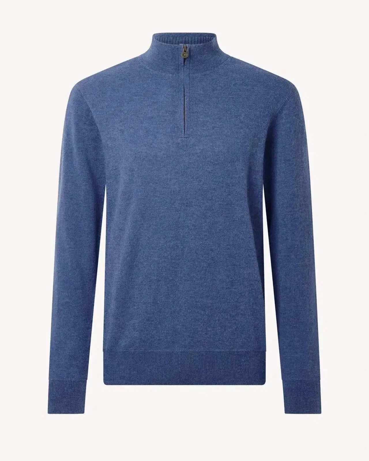 Bernard Weatherill 1/4 Zip Knit Channel Isle Blue