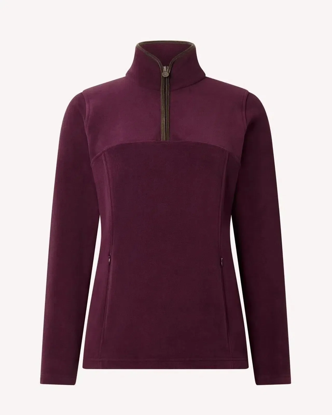 Bernard Weatherill Womens 1/4 Zip Fleece Aubergine