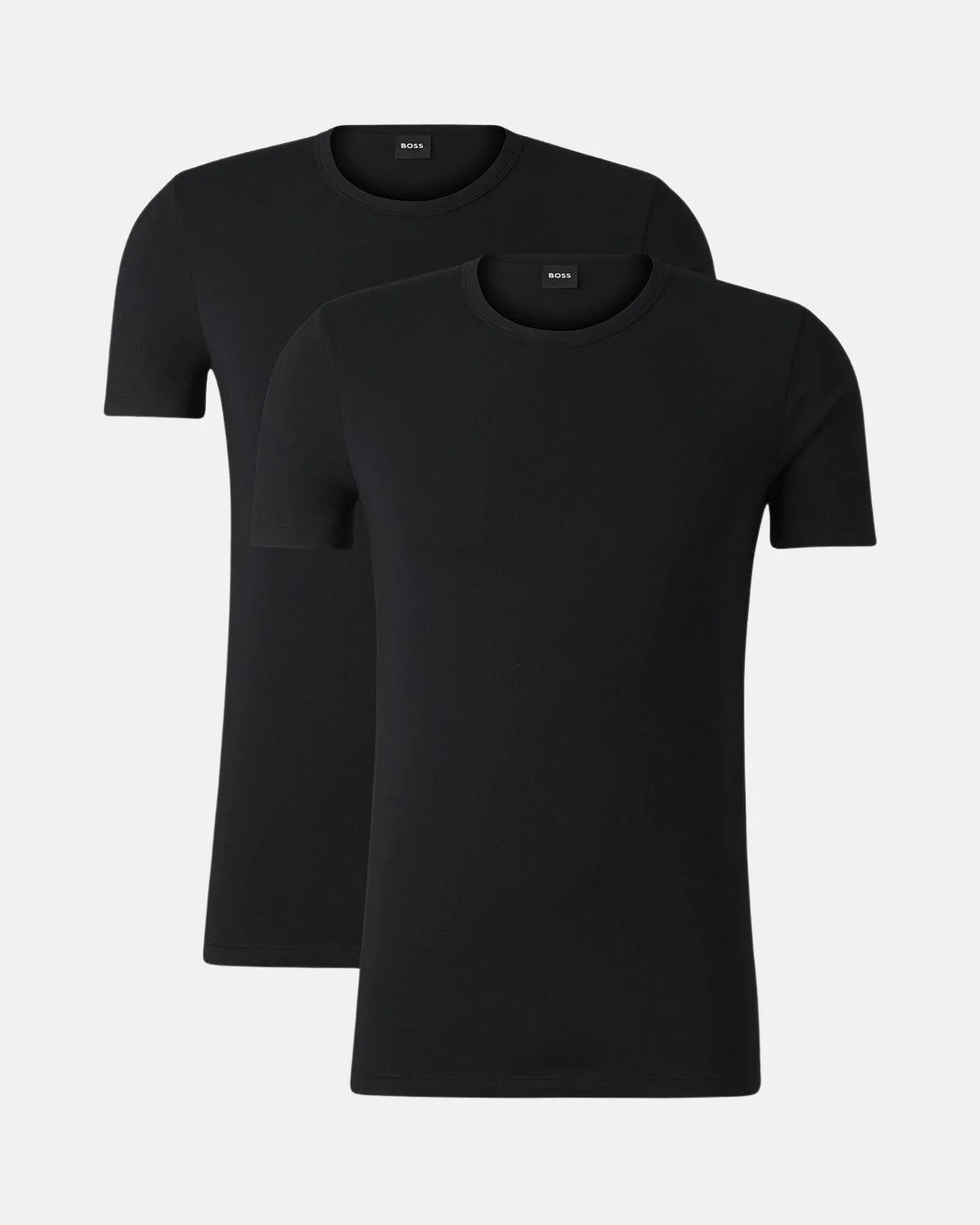 BOSS 2 PACK STRETCH COTTON T-SHIRTS BLACK