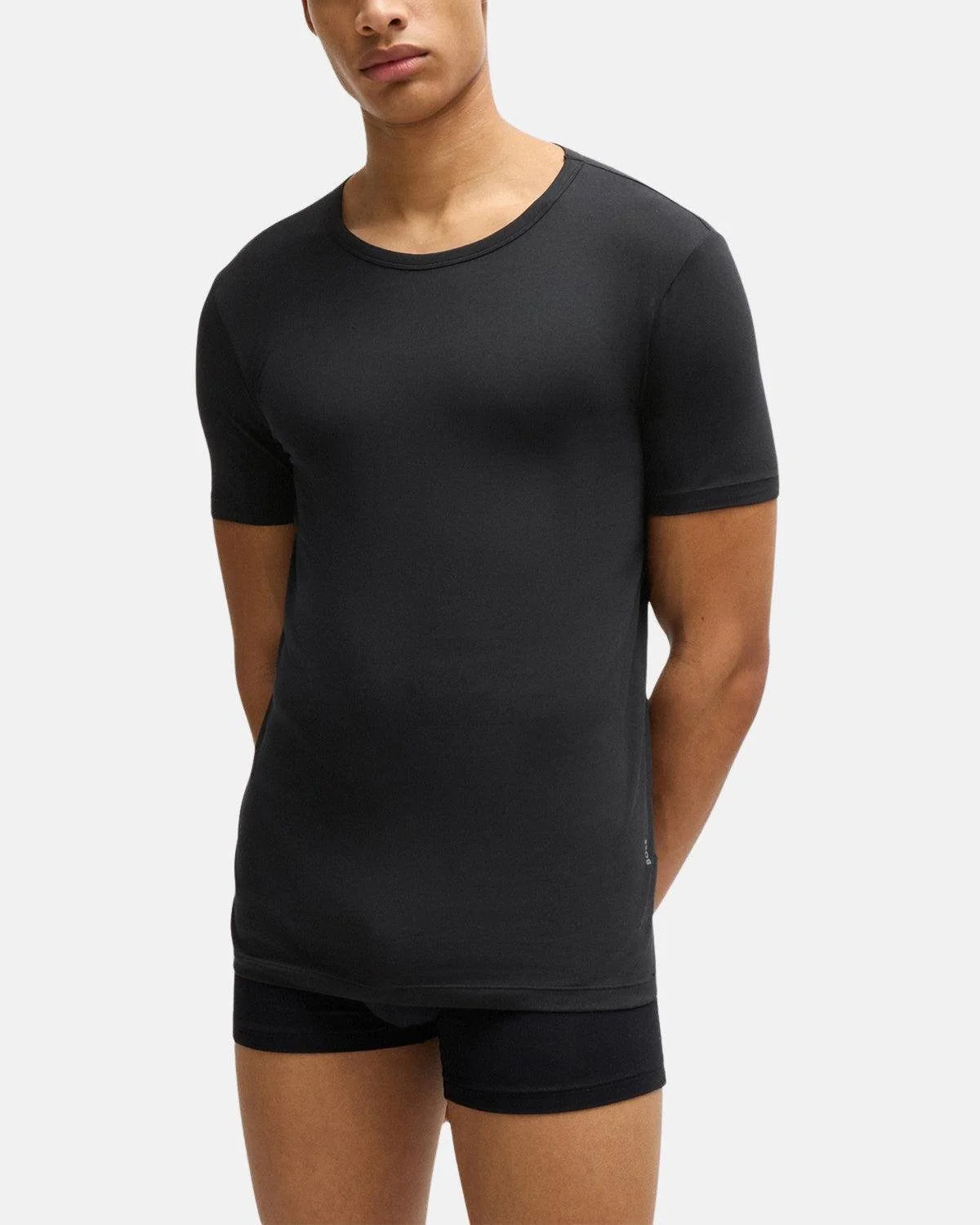 BOSS 2 PACK STRETCH COTTON T-SHIRTS BLACK - Image 2