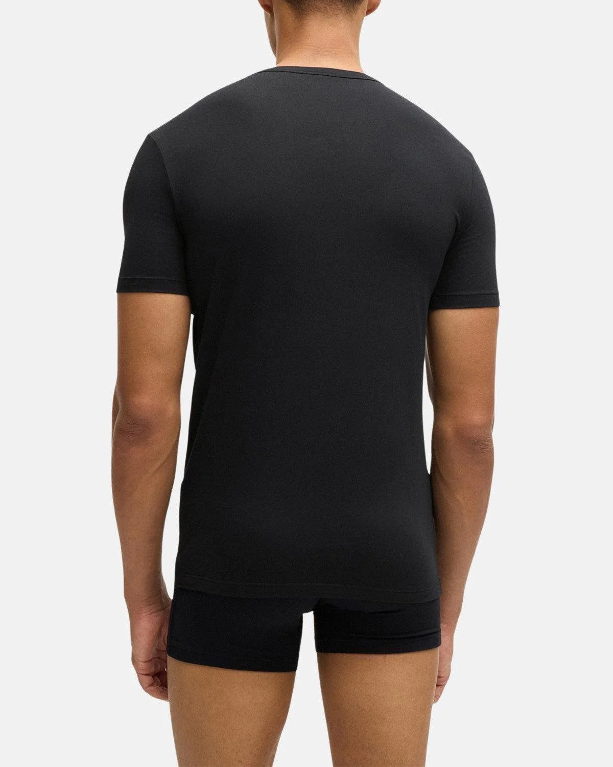 BOSS 2 PACK STRETCH COTTON T-SHIRTS BLACK - Image 3