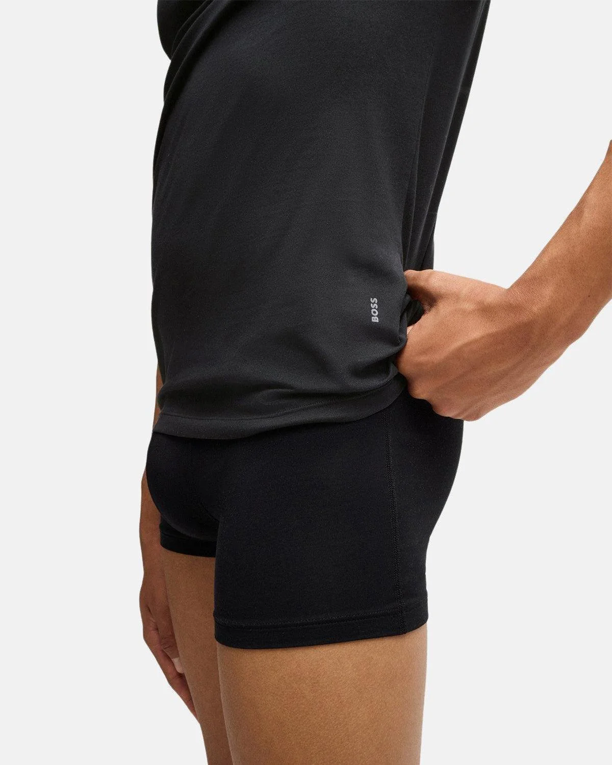 BOSS 2 PACK STRETCH COTTON T-SHIRTS BLACK - Image 4