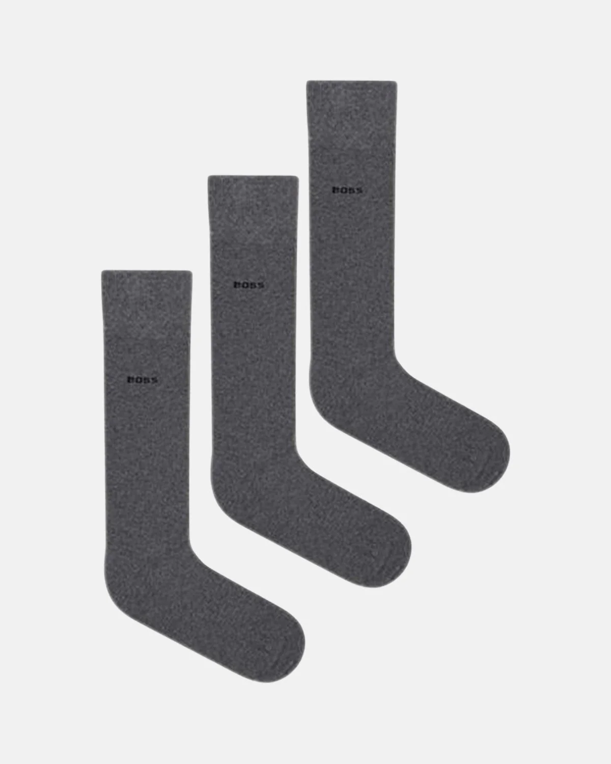 BOSS 3 PACK LOGO CALF SOCKS MID GREY