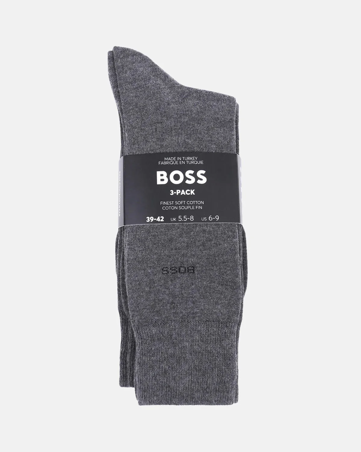 BOSS 3 PACK LOGO CALF SOCKS MID GREY - Image 2