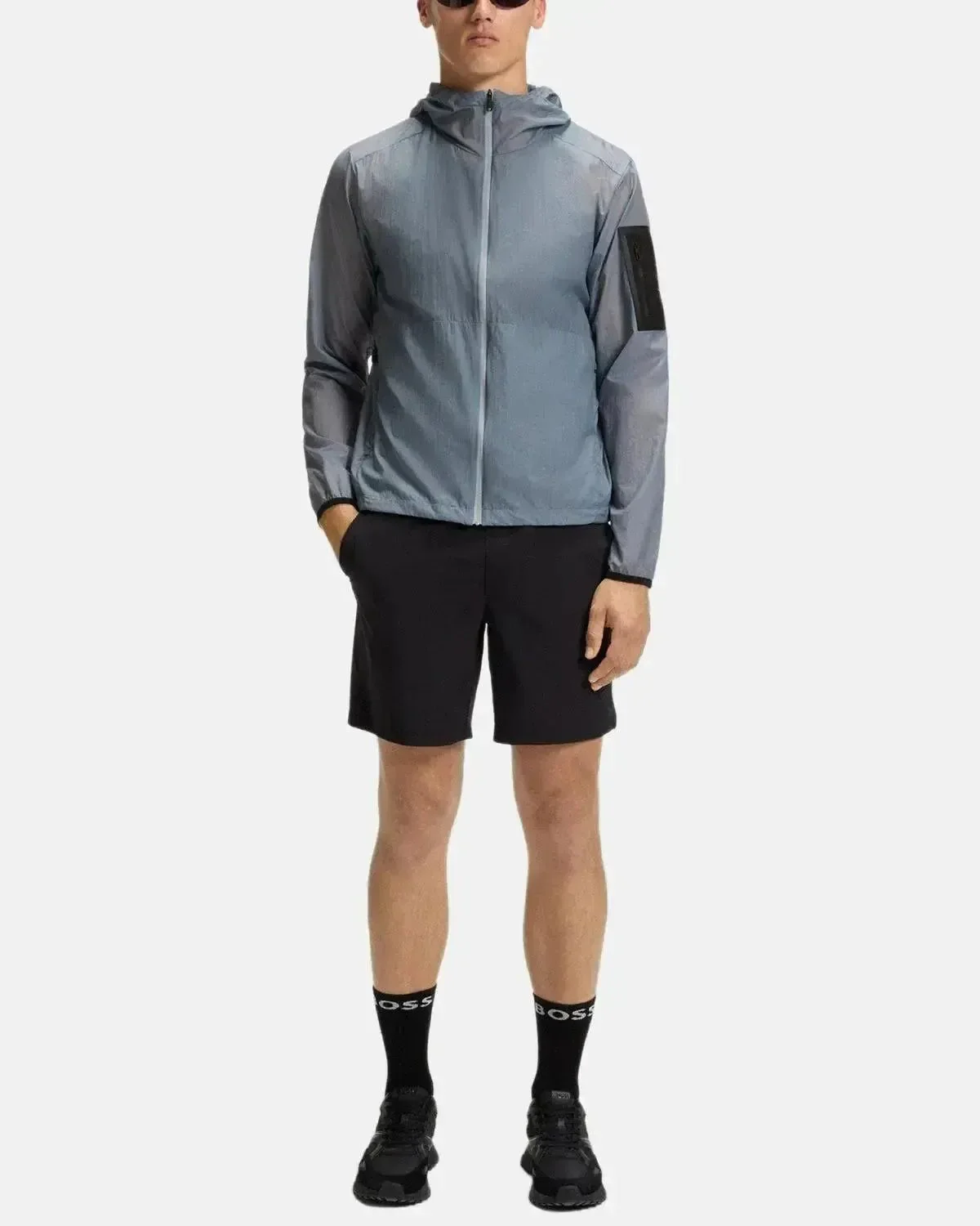 BOSS MENS AIRYNIX LIGHTWEIGHT WATER REPELLENT JACKET GREY - Image 2