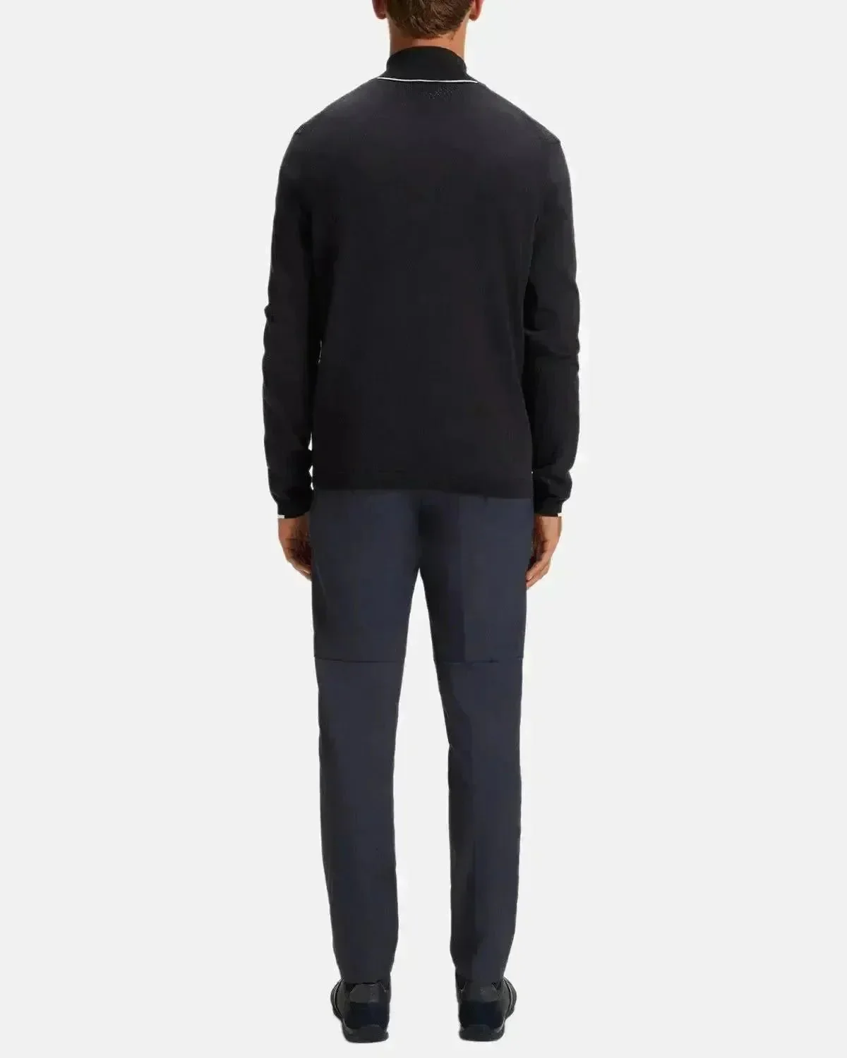 BOSS K-EVERX 1/4 ZIP COTTON KNIT DARK BLUE - Image 3