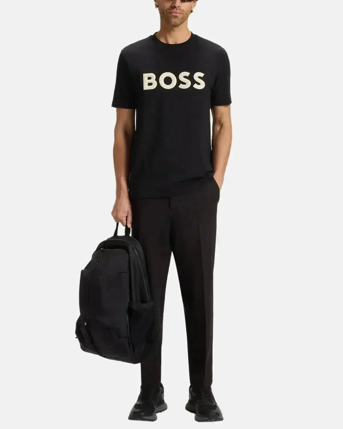 BOSS MENS ICONIC ZONE T-SHIRT BLACK - Image 4