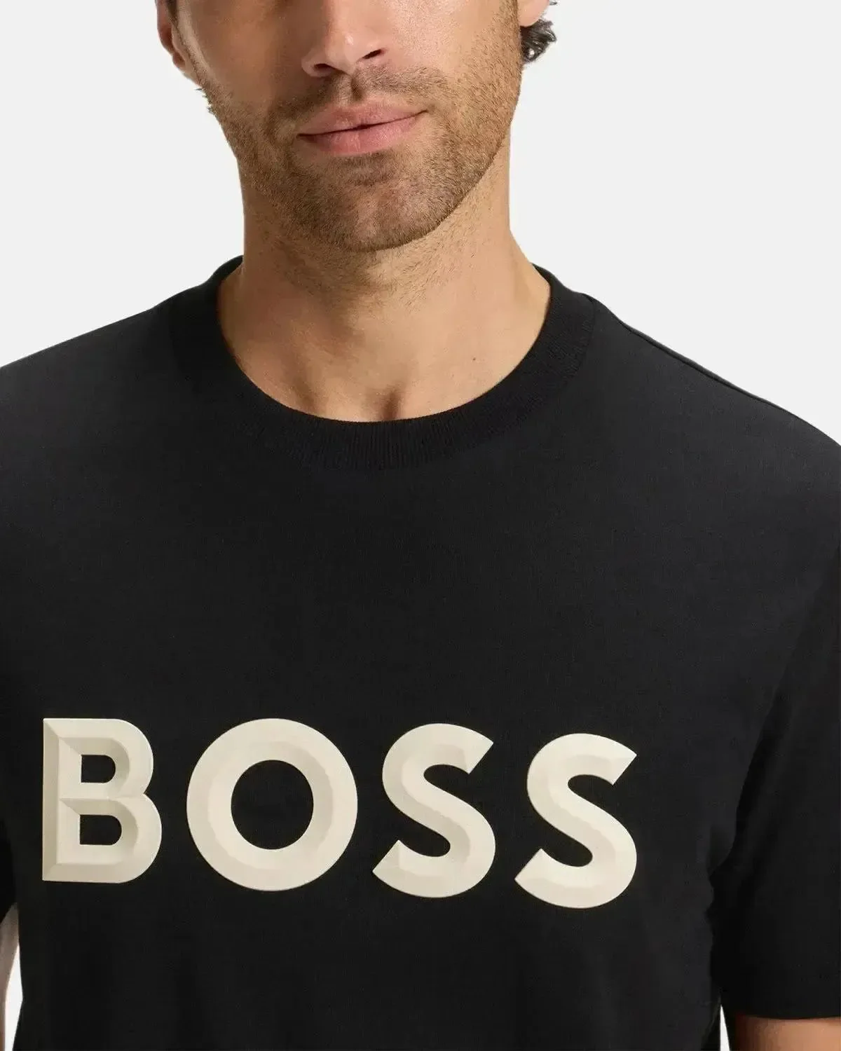 BOSS MENS ICONIC ZONE T-SHIRT BLACK - Image 5