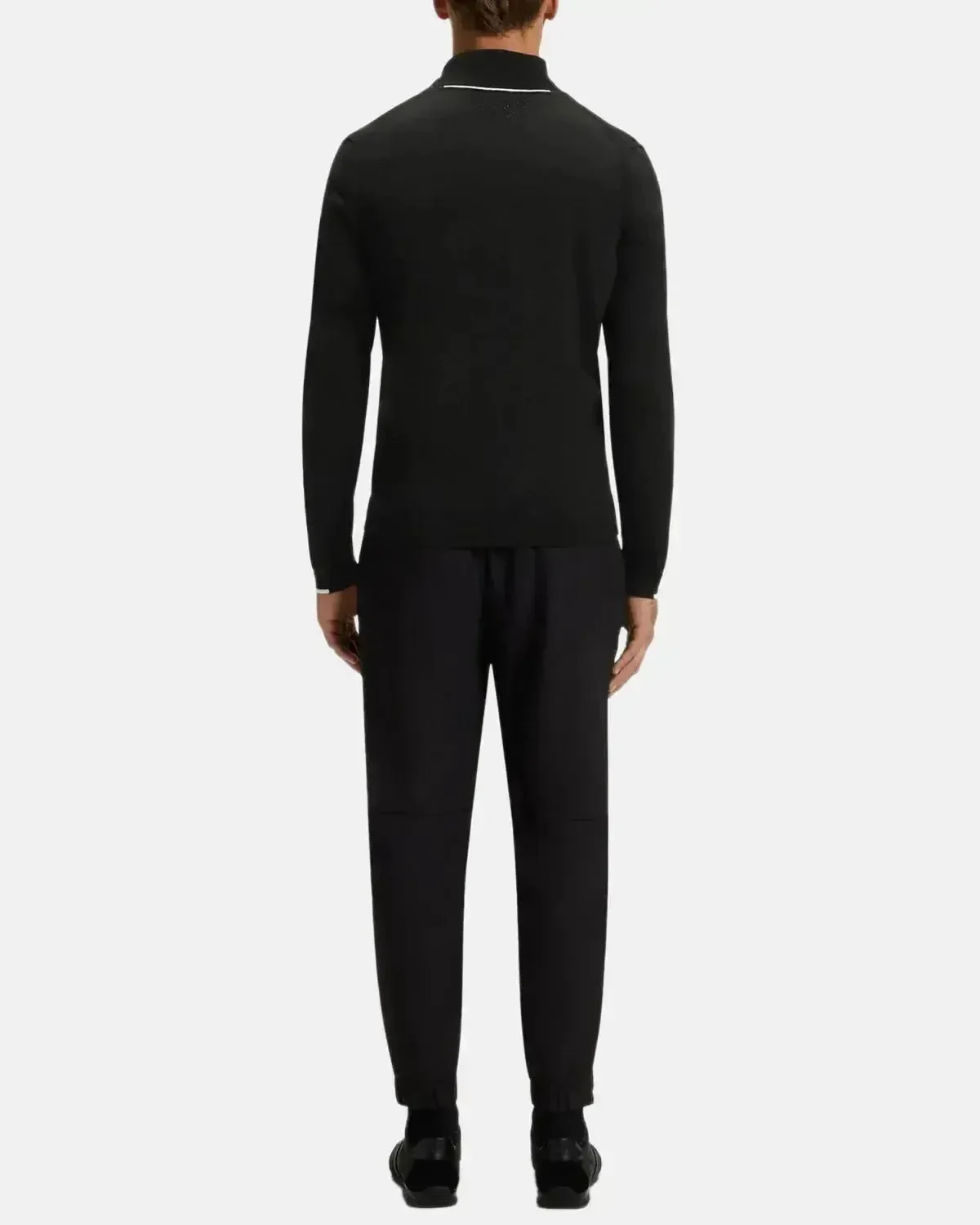 BOSS MENS K-EVERX 1/4 ZIP COTTON KNIT BLACK - Image 3