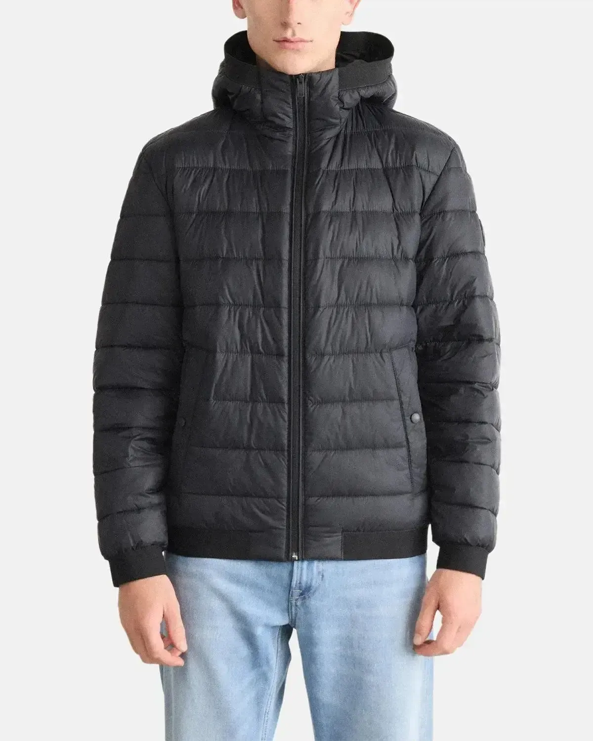 BOSS MENS ODENIS HOODED PUFFER JACKET BLACK - Image 2
