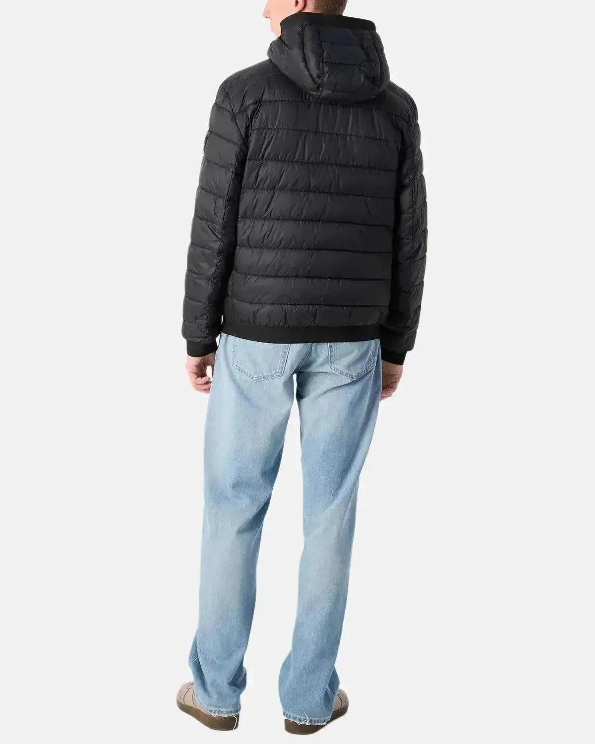 BOSS MENS ODENIS HOODED PUFFER JACKET BLACK - Image 4