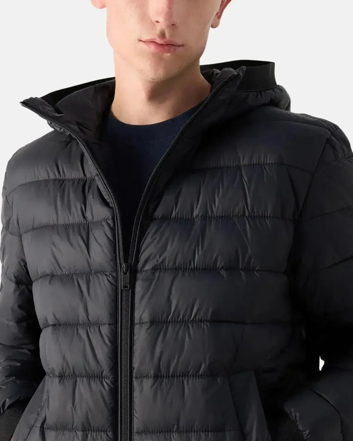 BOSS MENS ODENIS HOODED PUFFER JACKET BLACK - Image 5