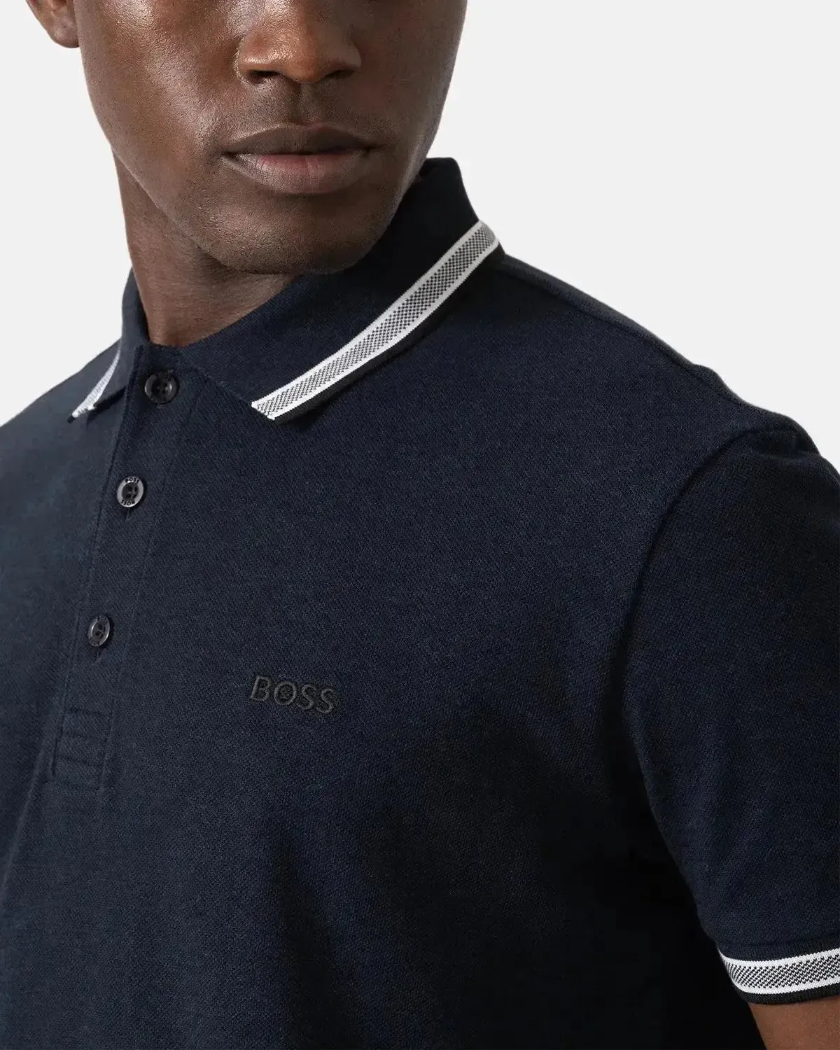BOSS MENS PADDY POLO SHIRT NAVY - Image 5