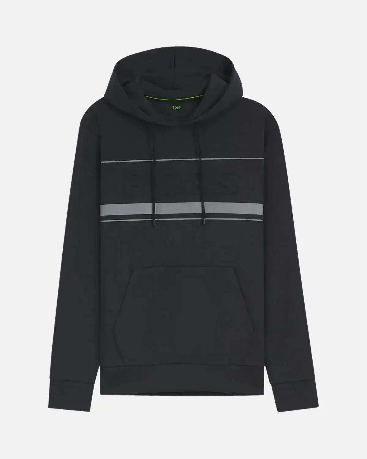 BOSS MENS SOODY ZONE EMBOSSED LOGO HOODIE DARK BLUE