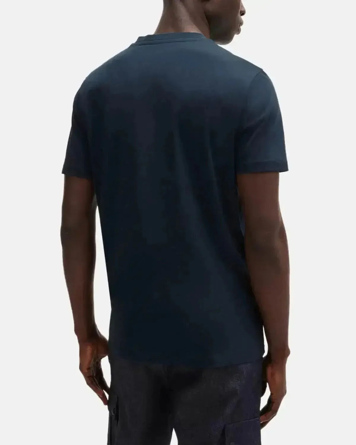 BOSS MENS THINKING 1 RUBBER PRINT LOGO T-SHIRT DARK BLUE - Image 3