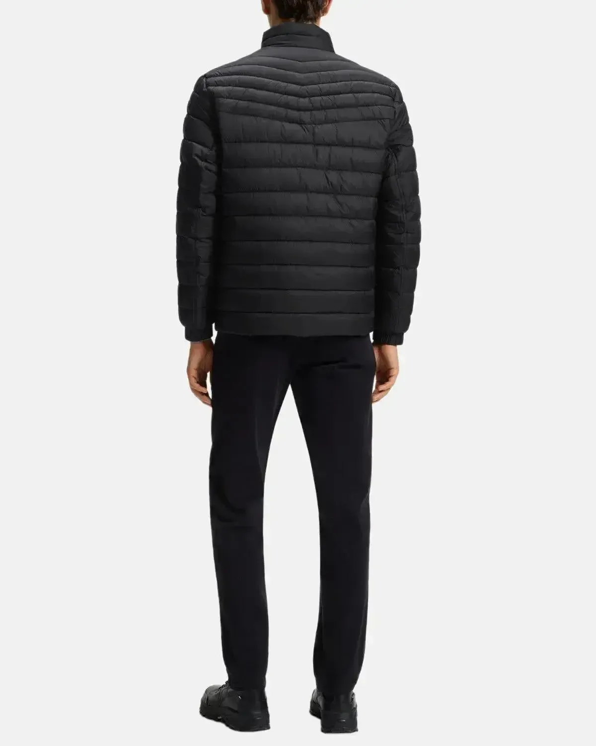 BOSS MENS ODEN2 SLIM FIT PACKABLE PUFFER JACKET BLACK - Image 3