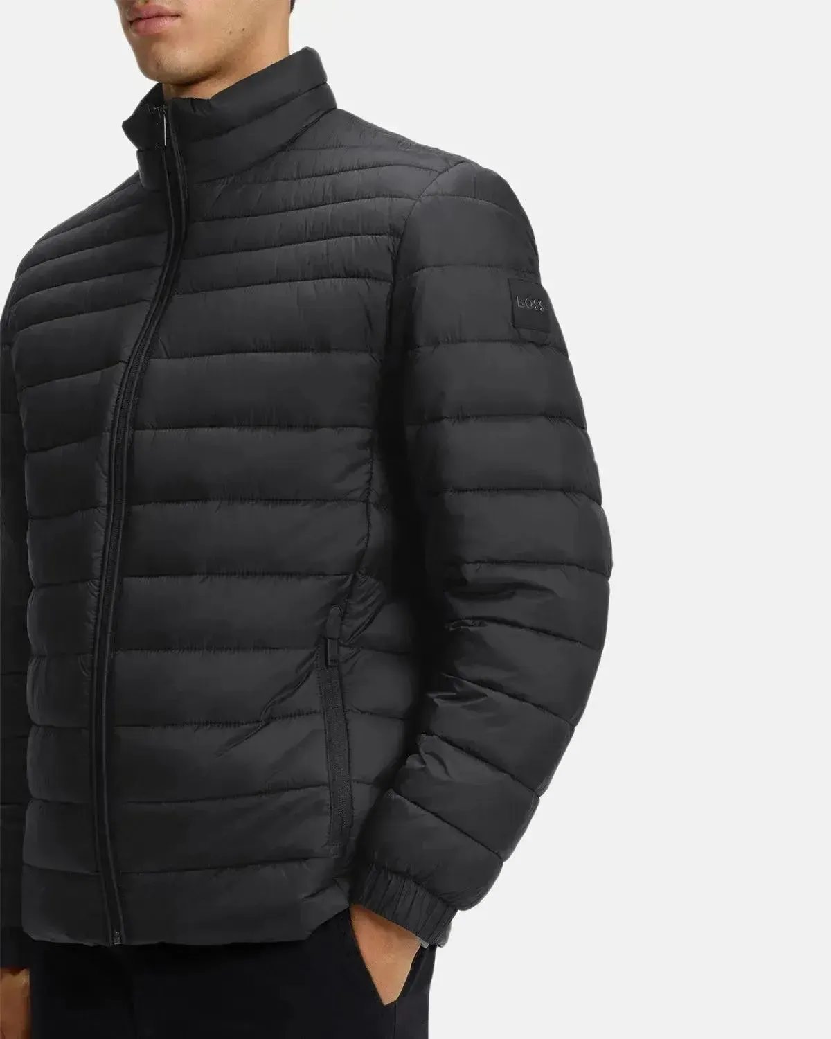 BOSS MENS ODEN2 SLIM FIT PACKABLE PUFFER JACKET BLACK - Image 5