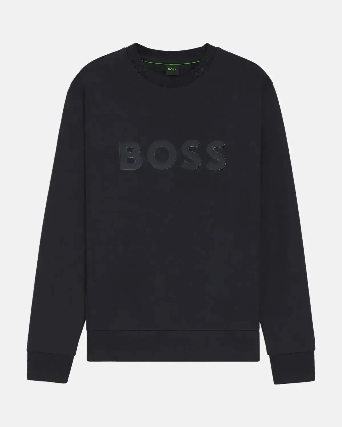 BOSS MENS SALBO SANDWICH LOGO SWEATSHIRT DARK BLUE