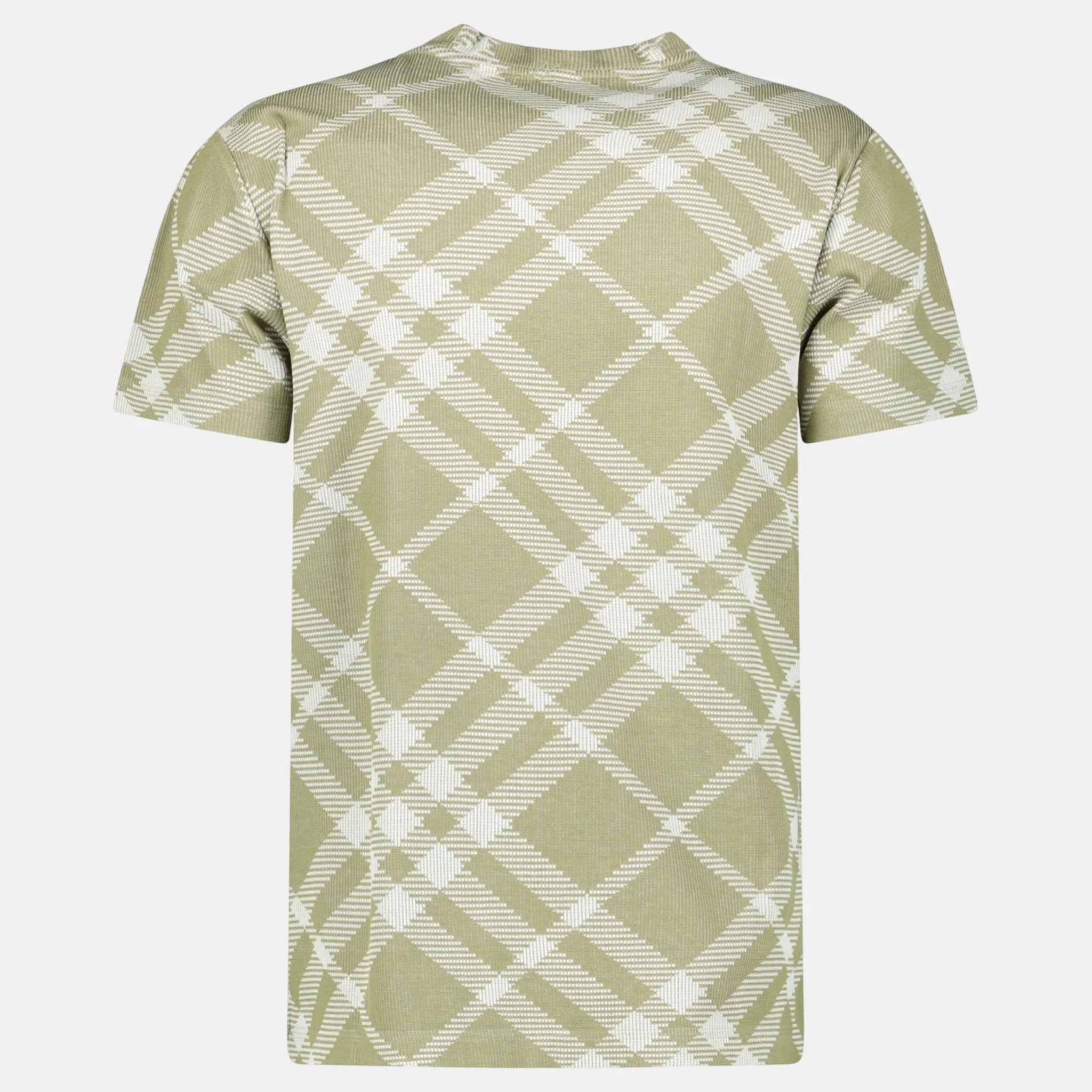 Burberry Check Stretch Cotton Blend T-Shirt Dark Hunter White - Image 2