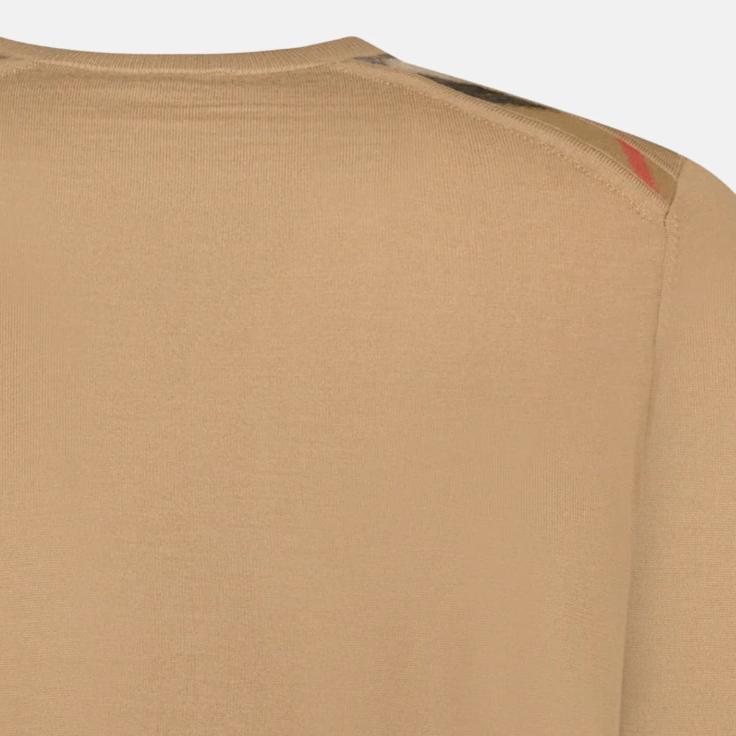 Burberry Check Wool Jumper Camel - Image 3
