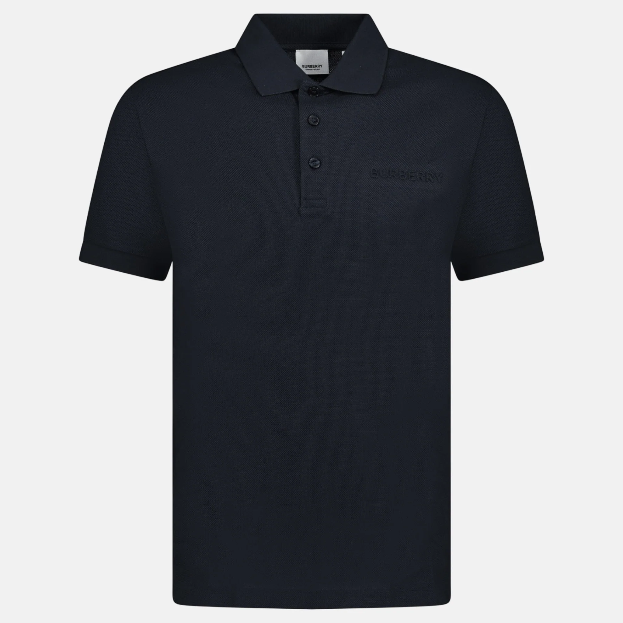 Burberry 'Hartford' Embossed Logo Polo Shirt Black