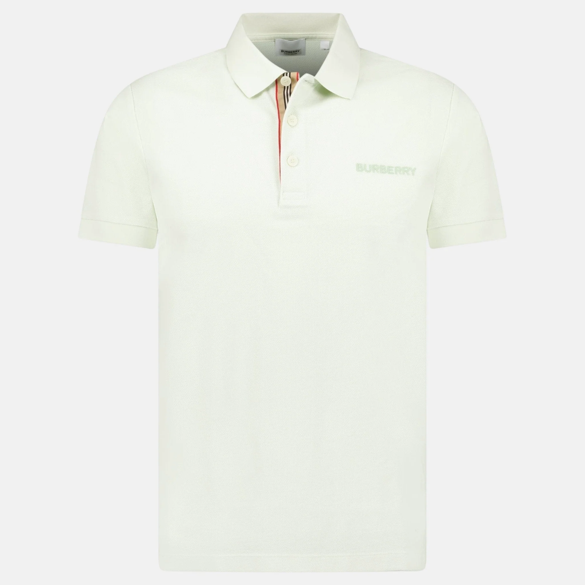 Burberry 'Hartford' Signature Colour Placket Polo Shirt Pistachio