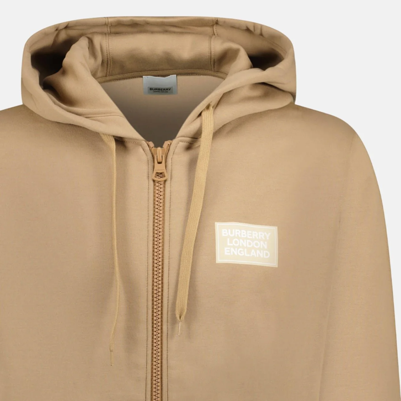 Burberry 'Hove' Logo Zip Hoodie Camel Beige - Image 2