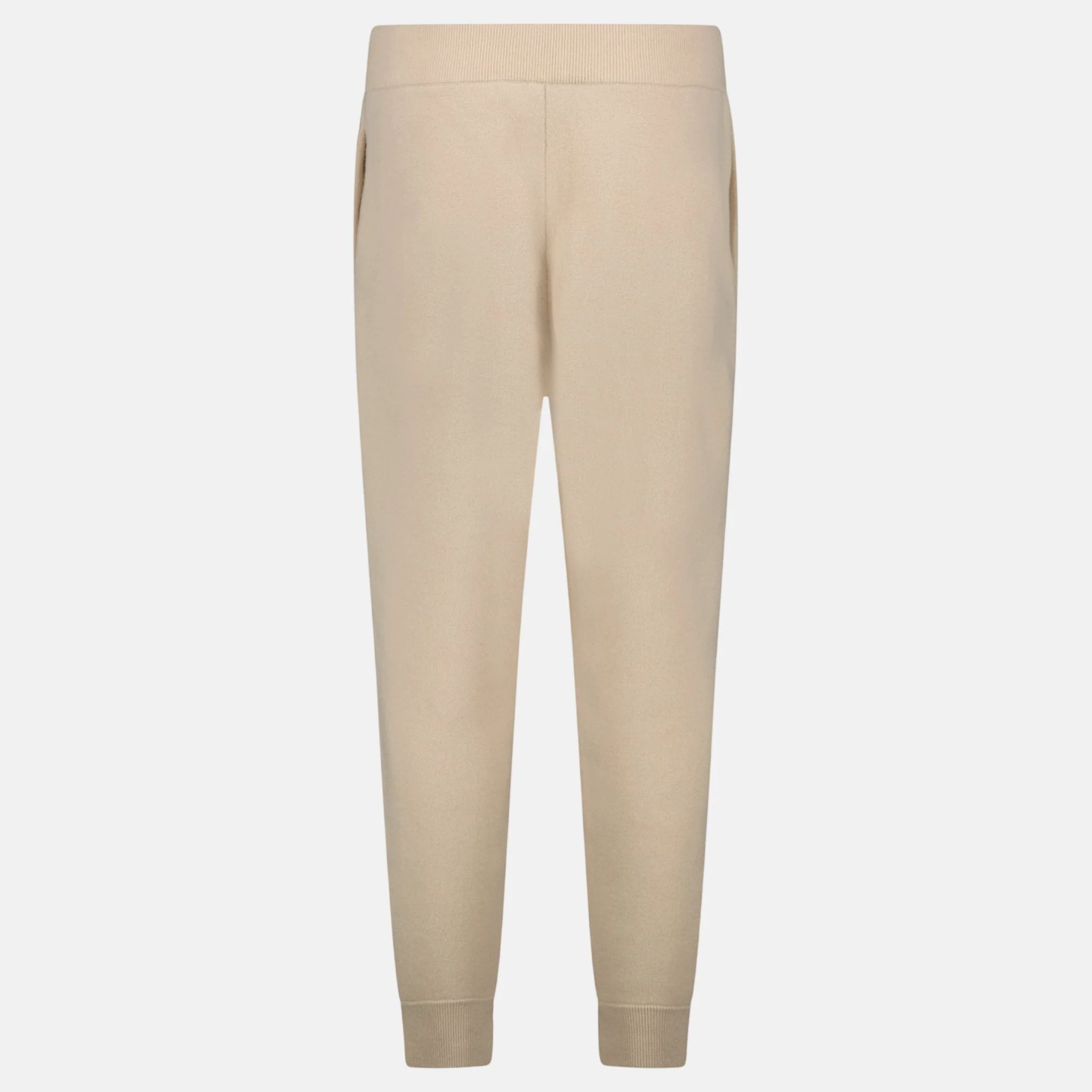 Burberry 'Hunton' Knitted Cuffed Cashmere Sweatpants Soft Fawn Beige - Image 2