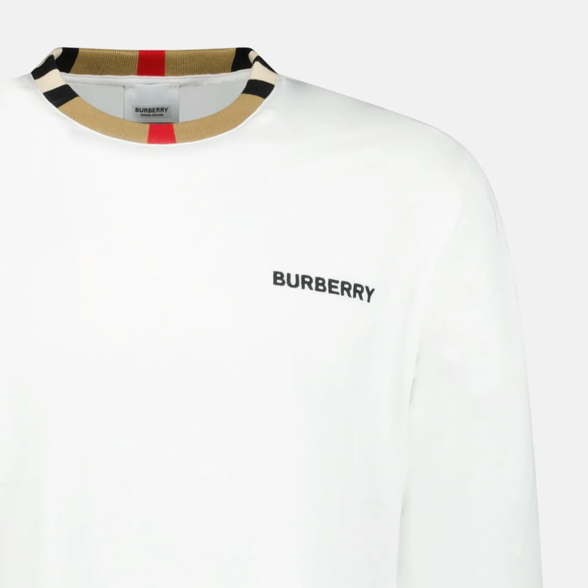 Burberry 'Jayson' Check Long Sleeve T-Shirt White - Image 2