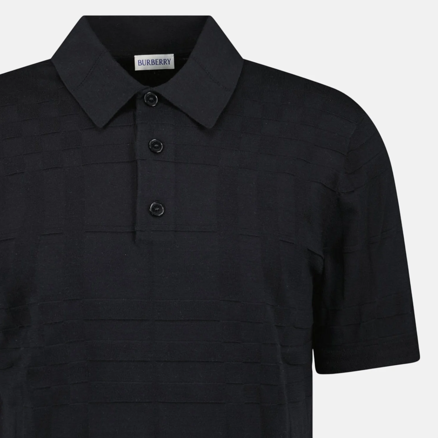 Burberry 'Kieran' Knit Polo Shirt Black - Image 3