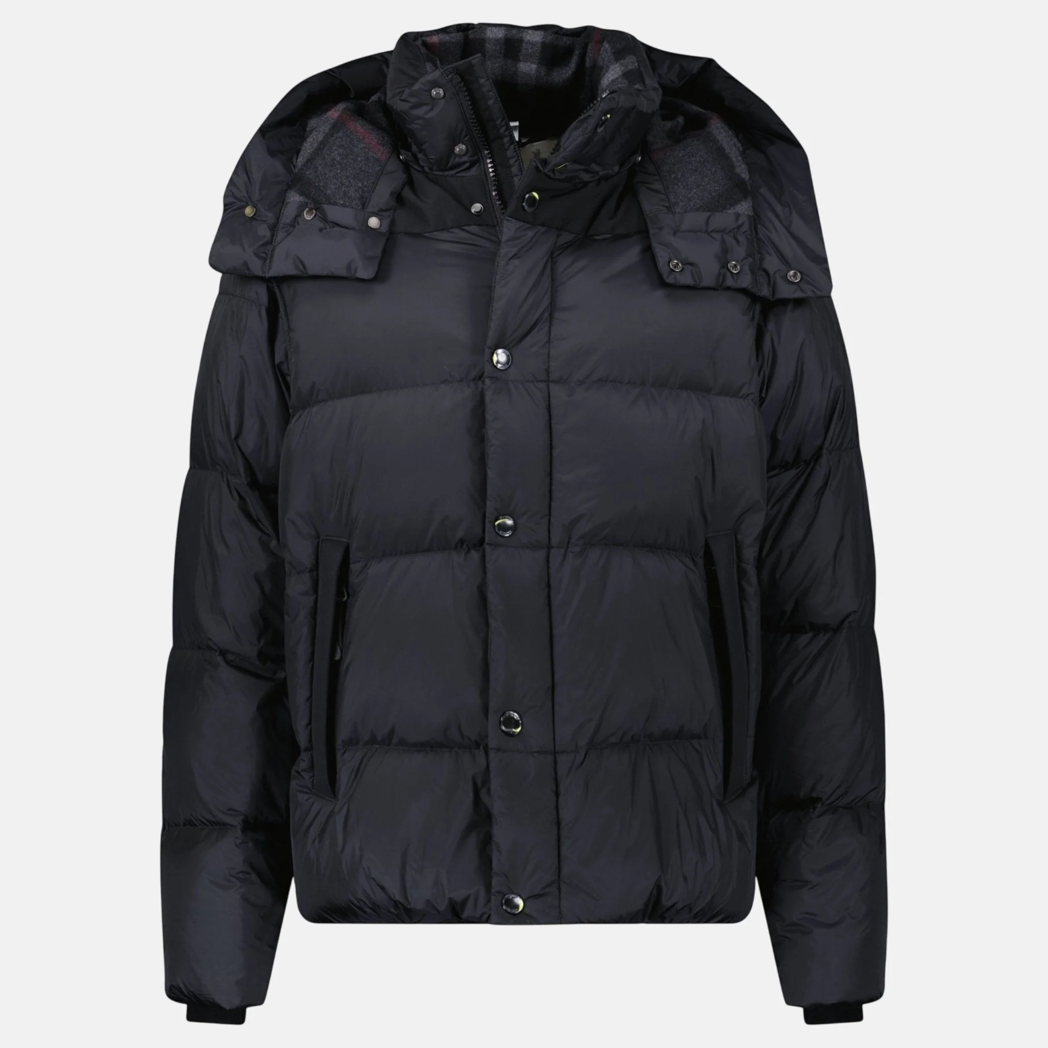 Burberry 'Leeds' Detachable Sleeve Hooded Down Jacket Black